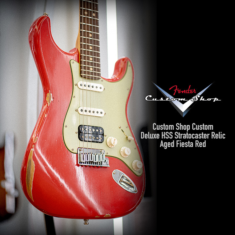 Fender Custom Shop Custom Deluxe HSS Stratocaster Relic Aged Fiesta Red