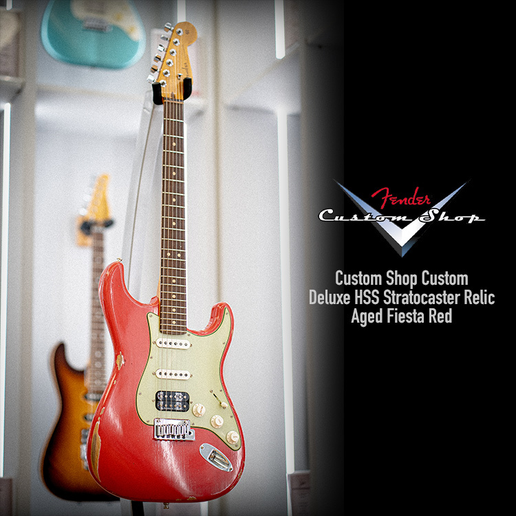 Fender Custom Shop Custom Deluxe HSS Stratocaster Relic Aged Fiesta Red