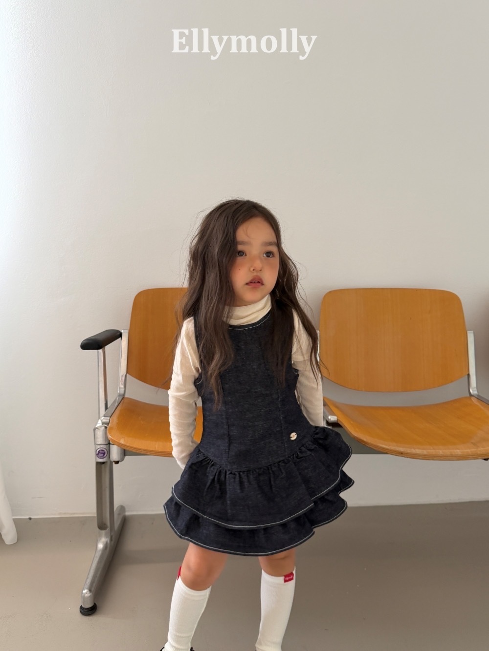 Ellymolly 不褪色丹寧牛仔連身裙