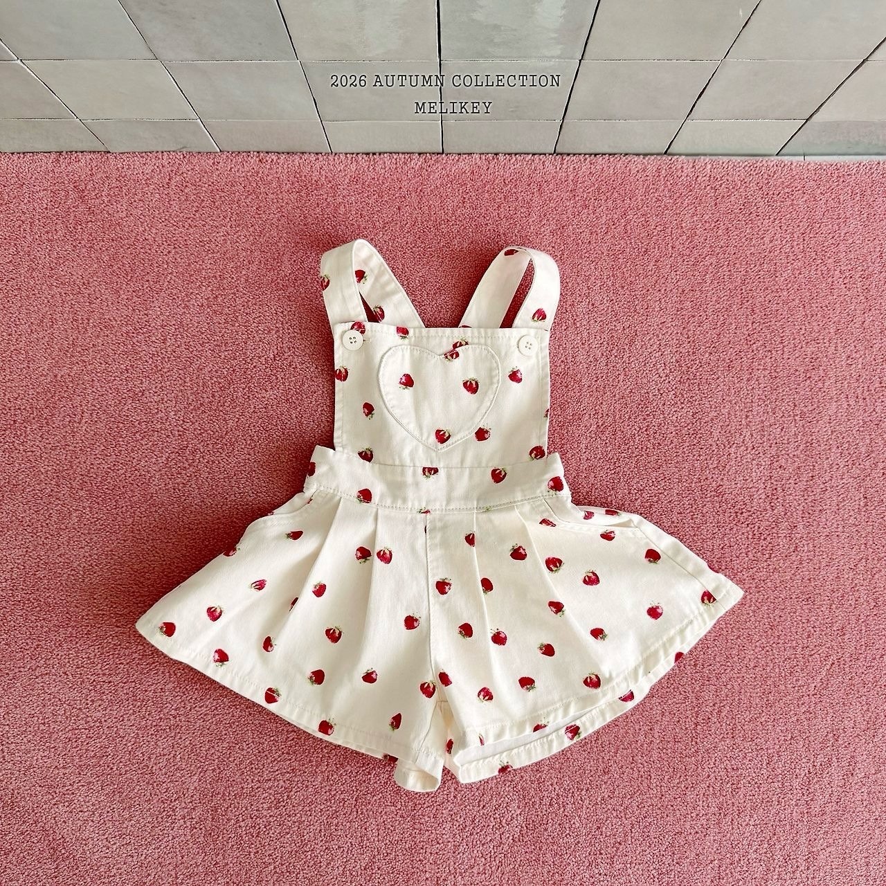 MELIKEY Strawberry Heart Overalls