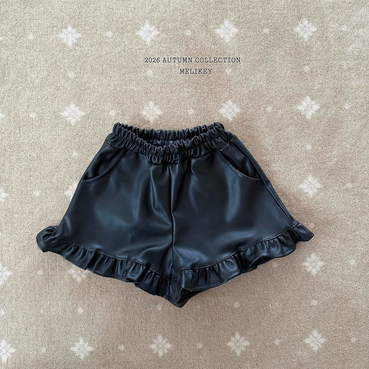 MELIKEY Leather Frill Shorts