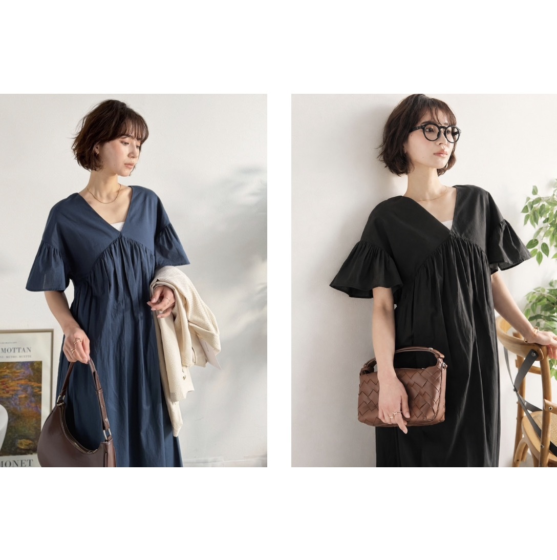 【預購】JM080801 Classical Evon 純棉荷葉袖連身裙
