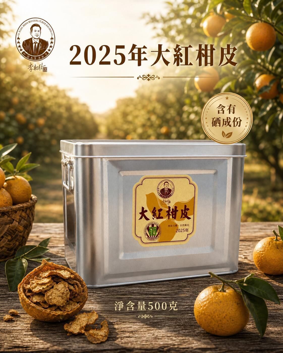 新會系列  2025年大紅皮 500克/鐵盒装