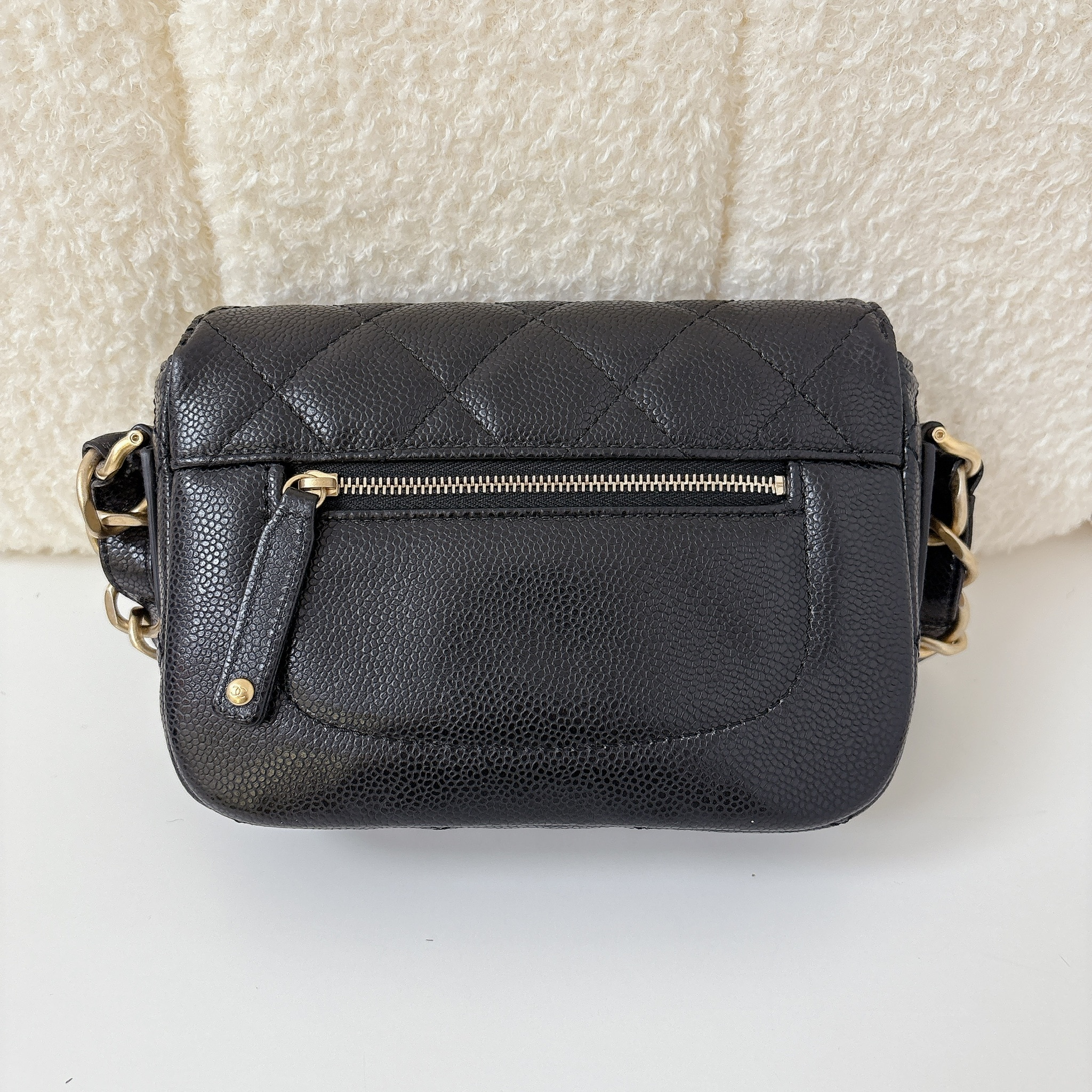 Chanel Mini Chain Belt Bag - Black / GHW