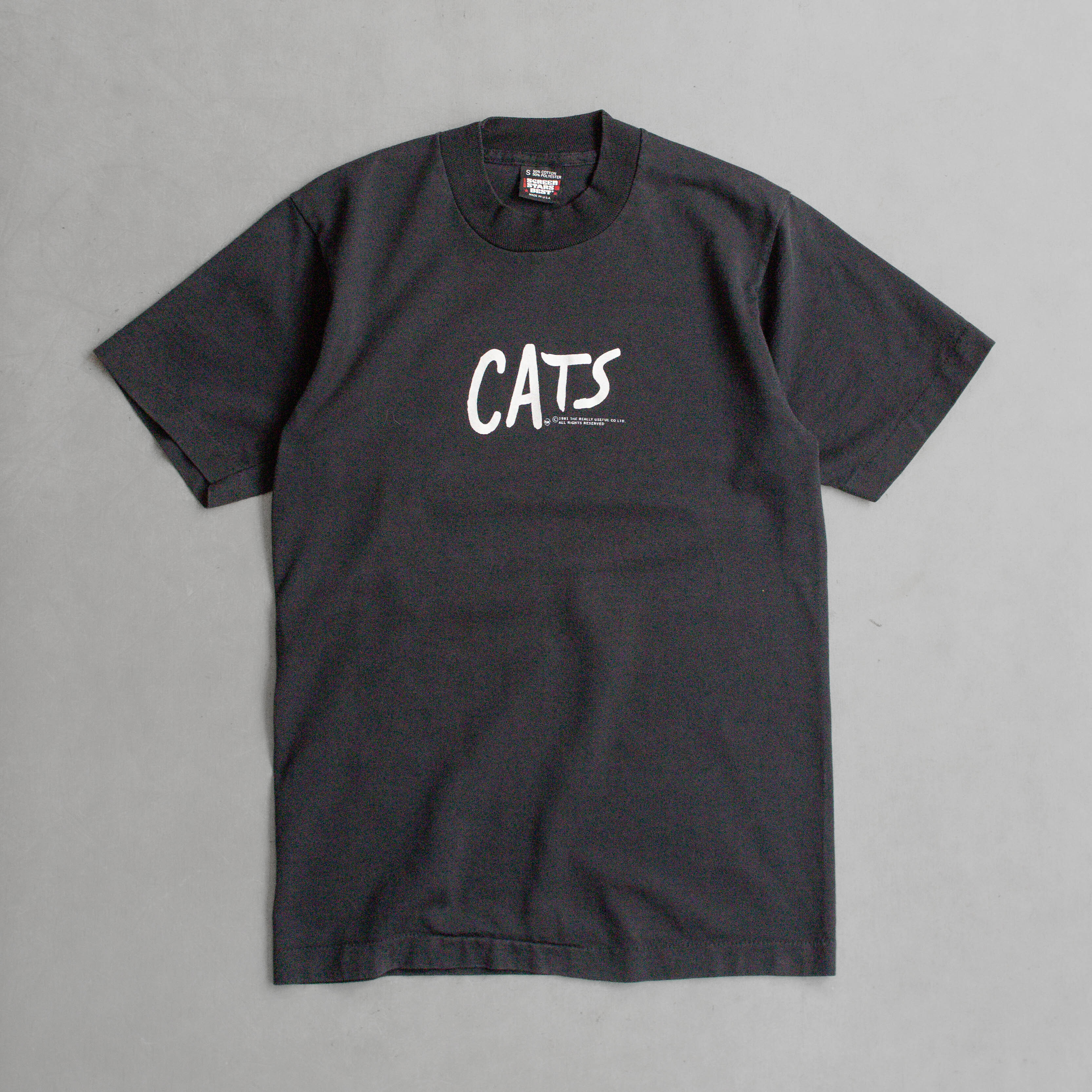 80S CATS MUSICAL TEE 美國製 黑色 百老匯 音樂劇 貓 短袖 T恤