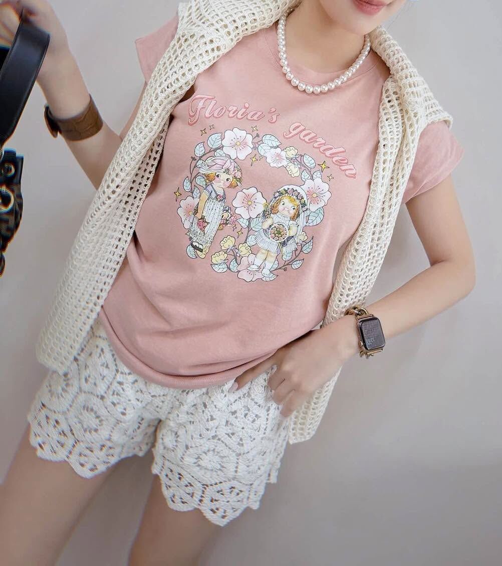 【甜美氛圍的法式娃娃造型棉tee】（現貨）