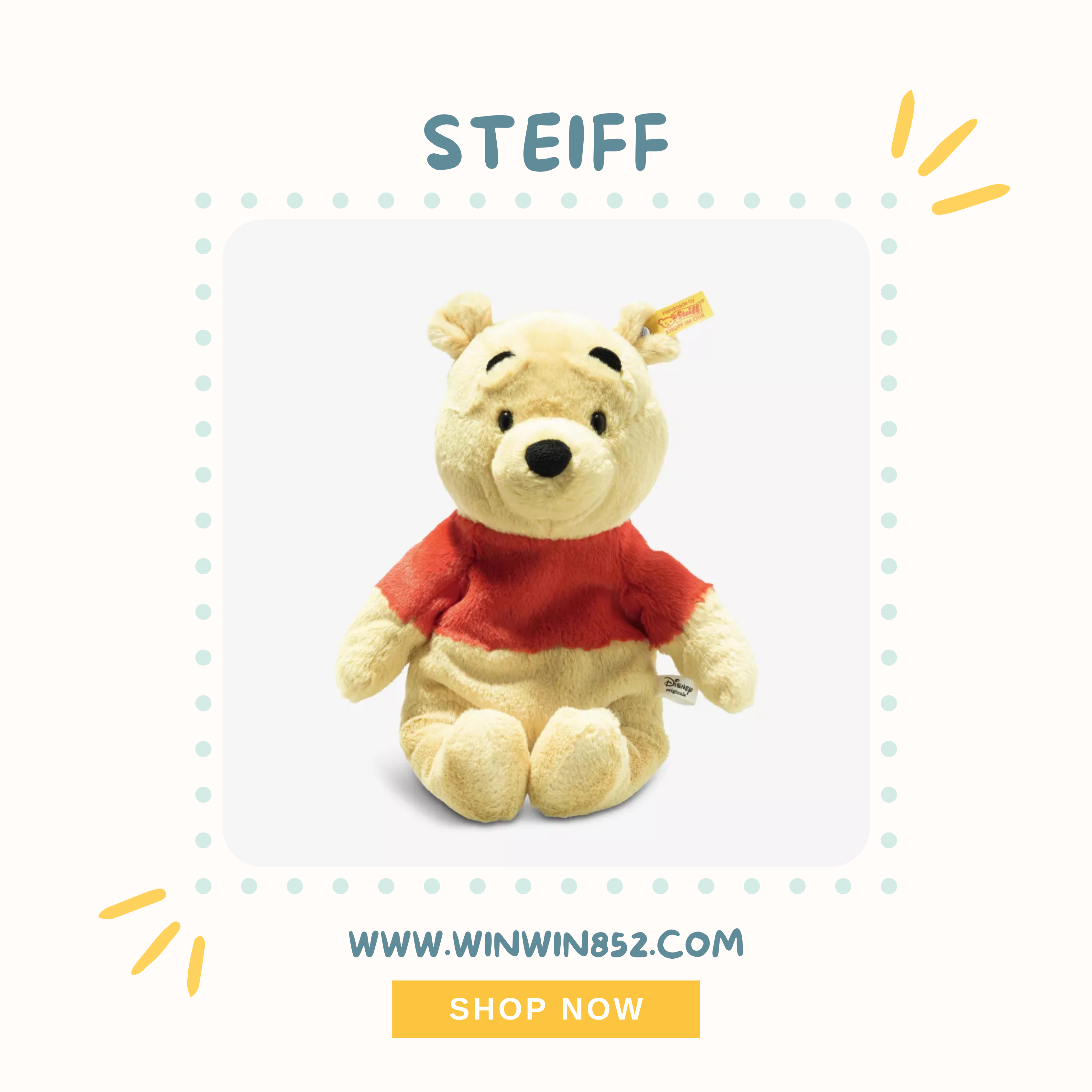 (Pre-order) Steiff Soft Cuddly Friends Winnie the Pooh 29cm