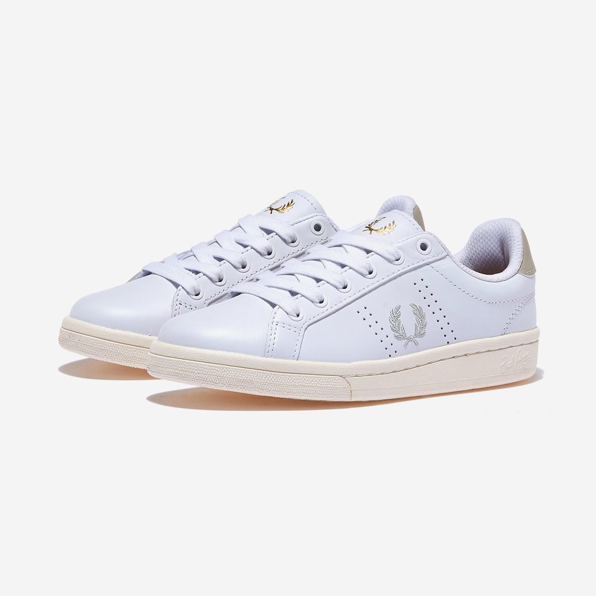 激抵價！FRED PERRY LEATHER (White/Light Oyster)