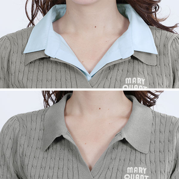 MARY QUANT / Layered Polo Pullover