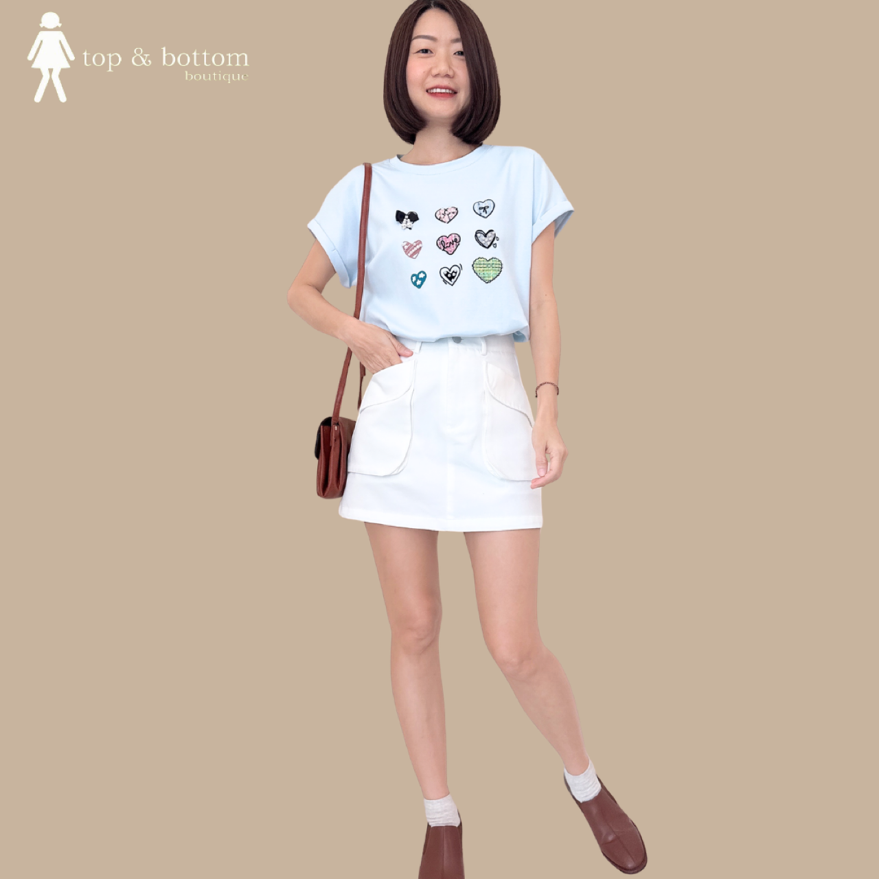 3D COLOURFUL LOVES V SLEEVE TEE