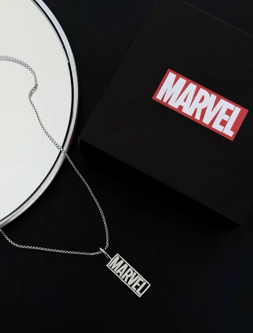 正版授權 漫威 MARVEL限定 蜘蛛人 幾何方牌項鍊 2色
