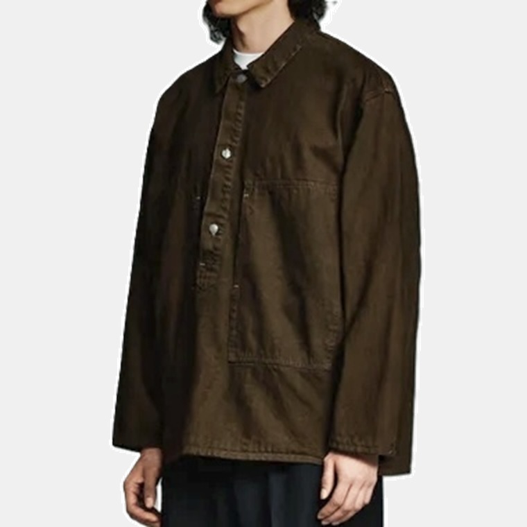 A.PRESSE 2026 A/W VINTAGE M-35 DENIM PULLOVER JACKET (26AAP-01-57) - BROWN PRE ORDER ITEM (預訂中)