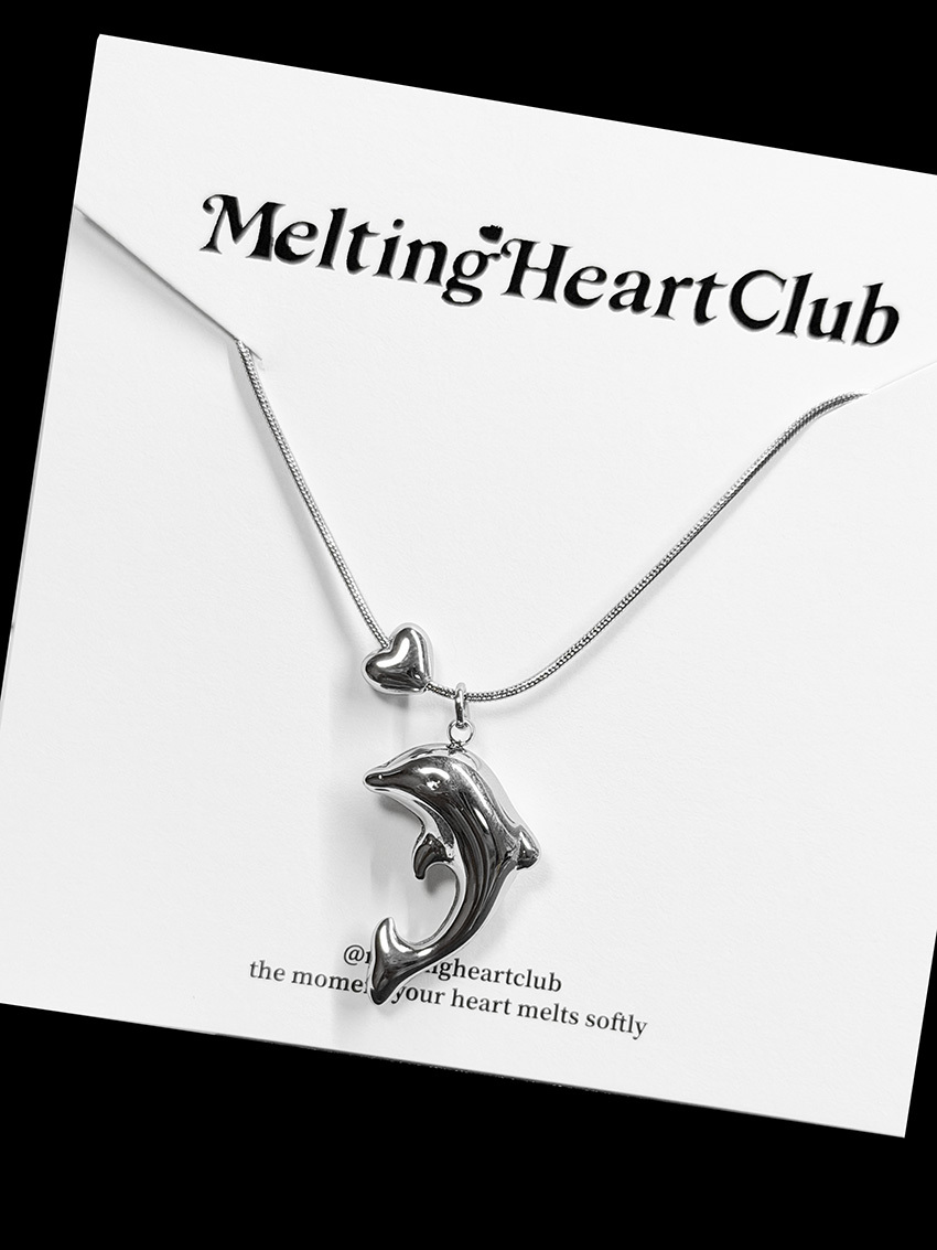 【預購】韓國代購 Melting Heart Club 醫療鋼 防過敏 海豚 愛心 項鍊