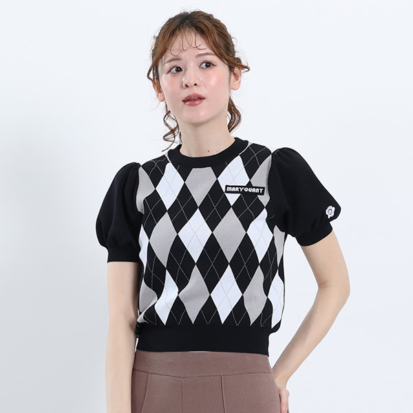 MARY QUANT / Argyle knit pullover