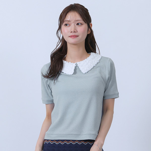 MARY QUANT / Flower lace collar pullover
