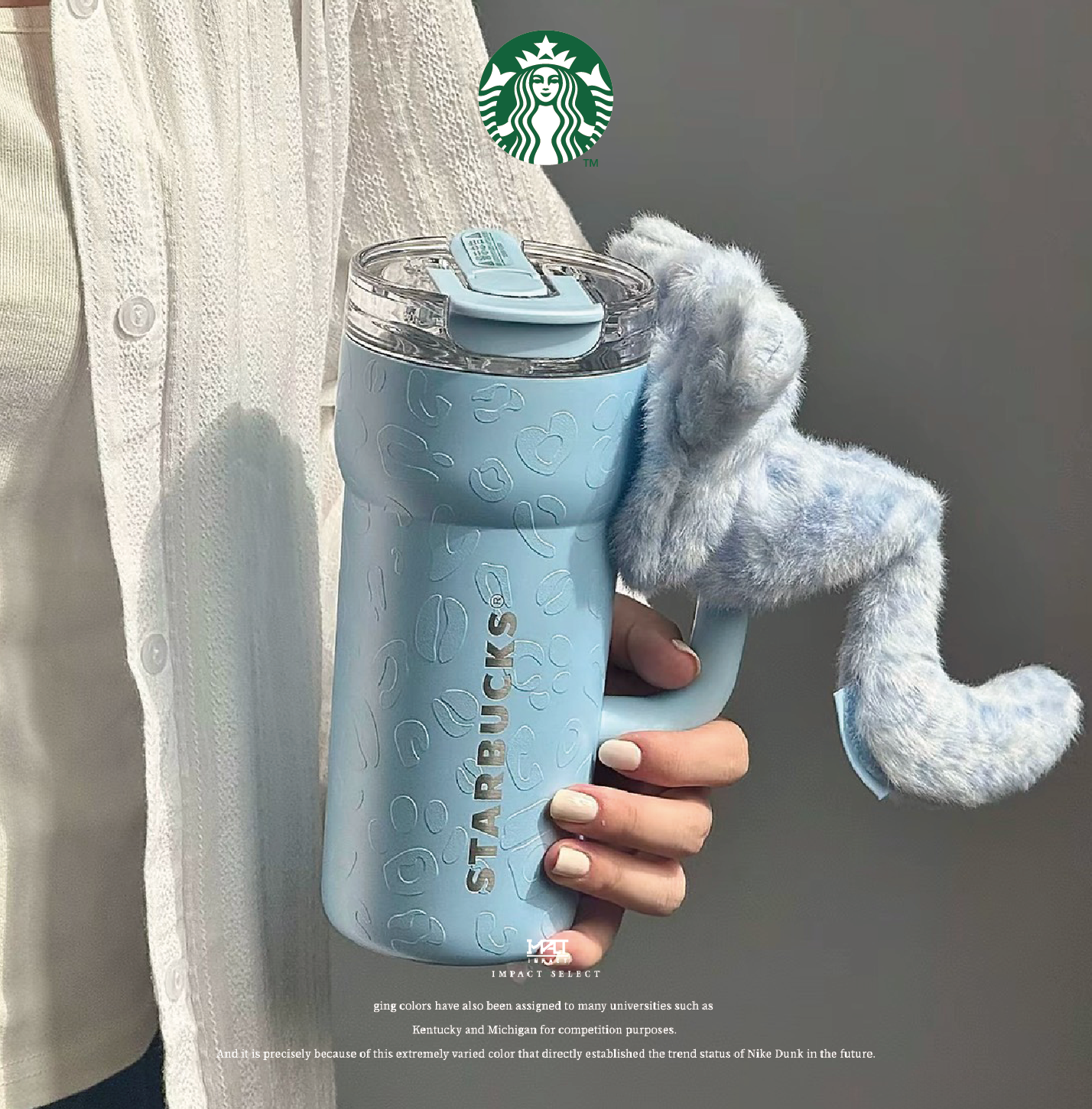 Starbucks 星巴克 寶寶藍 毛絨尾巴配飾 髮圈 豹紋 小貓水壺 550ml