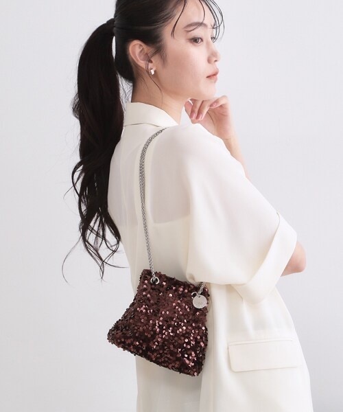 OPAQUE.CLIP / 2-Way Sequin Drawstring Mini Shoulder Bag
