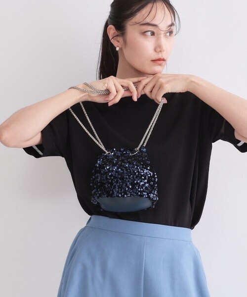 OPAQUE.CLIP / 2-Way Sequin Drawstring Mini Shoulder Bag