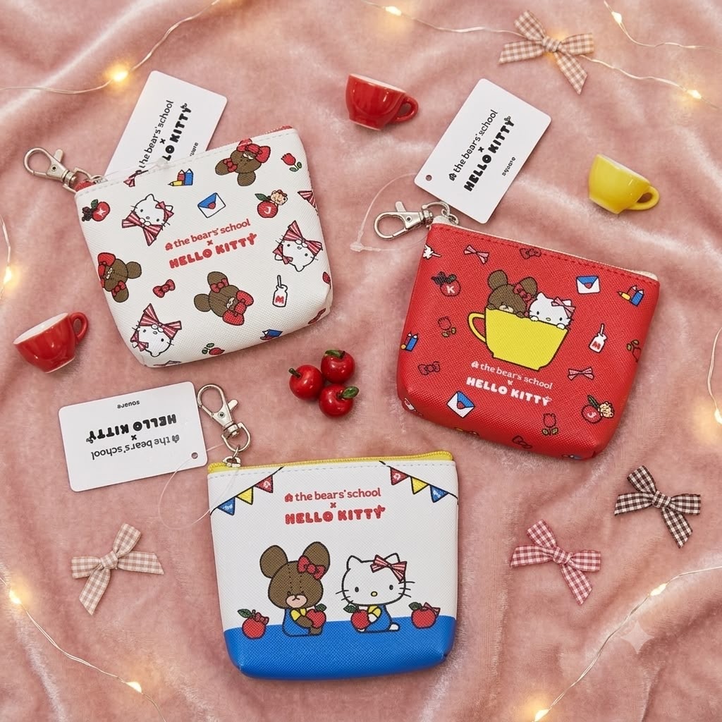 JP Hello Kitty x School Bear 合皮散子包快扣 4937 TK260808
