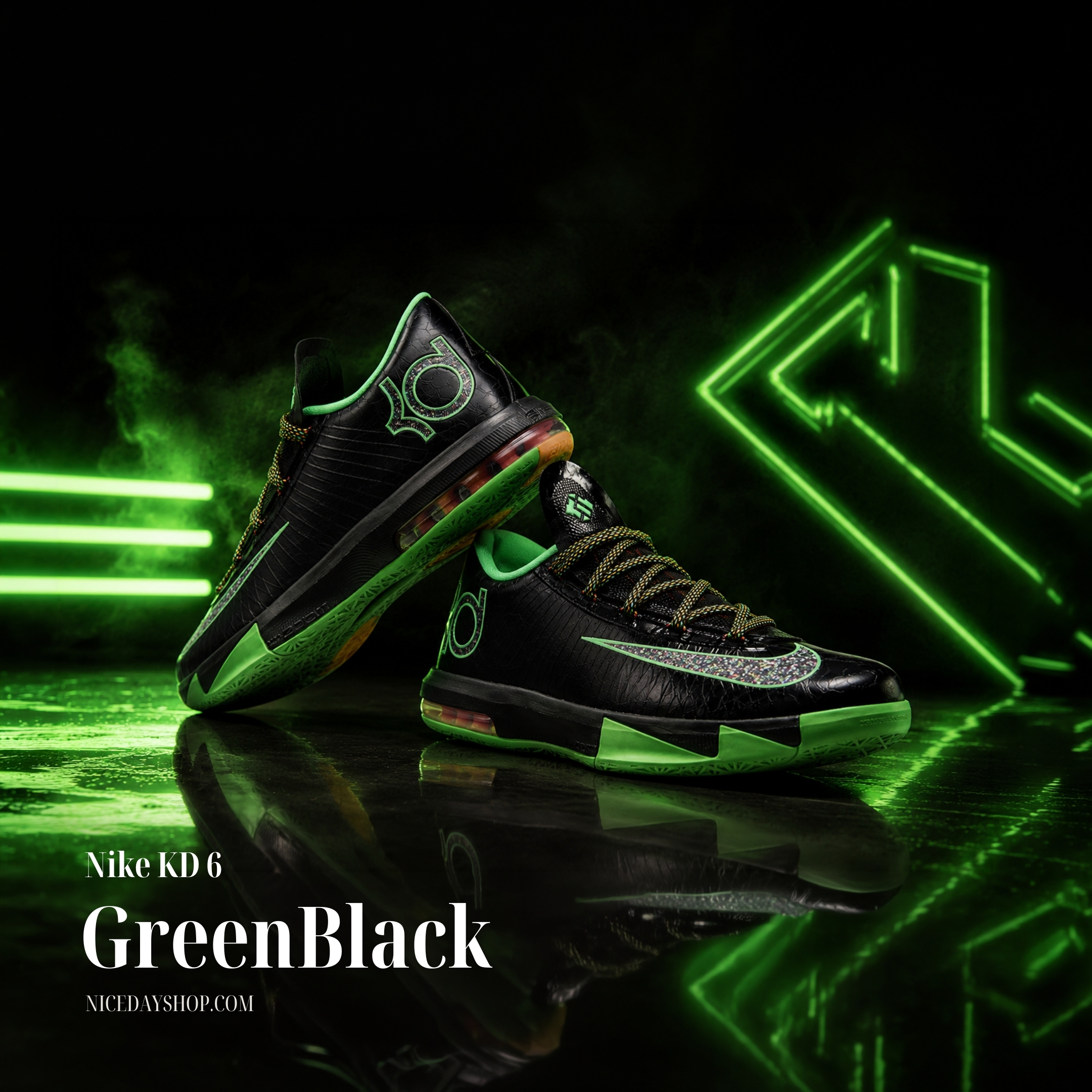 NICEDAY 現貨 Nike KD 6 Night Vision 夜視鏡 籃球鞋 杜蘭特 黑綠 男鞋 IH3582-001