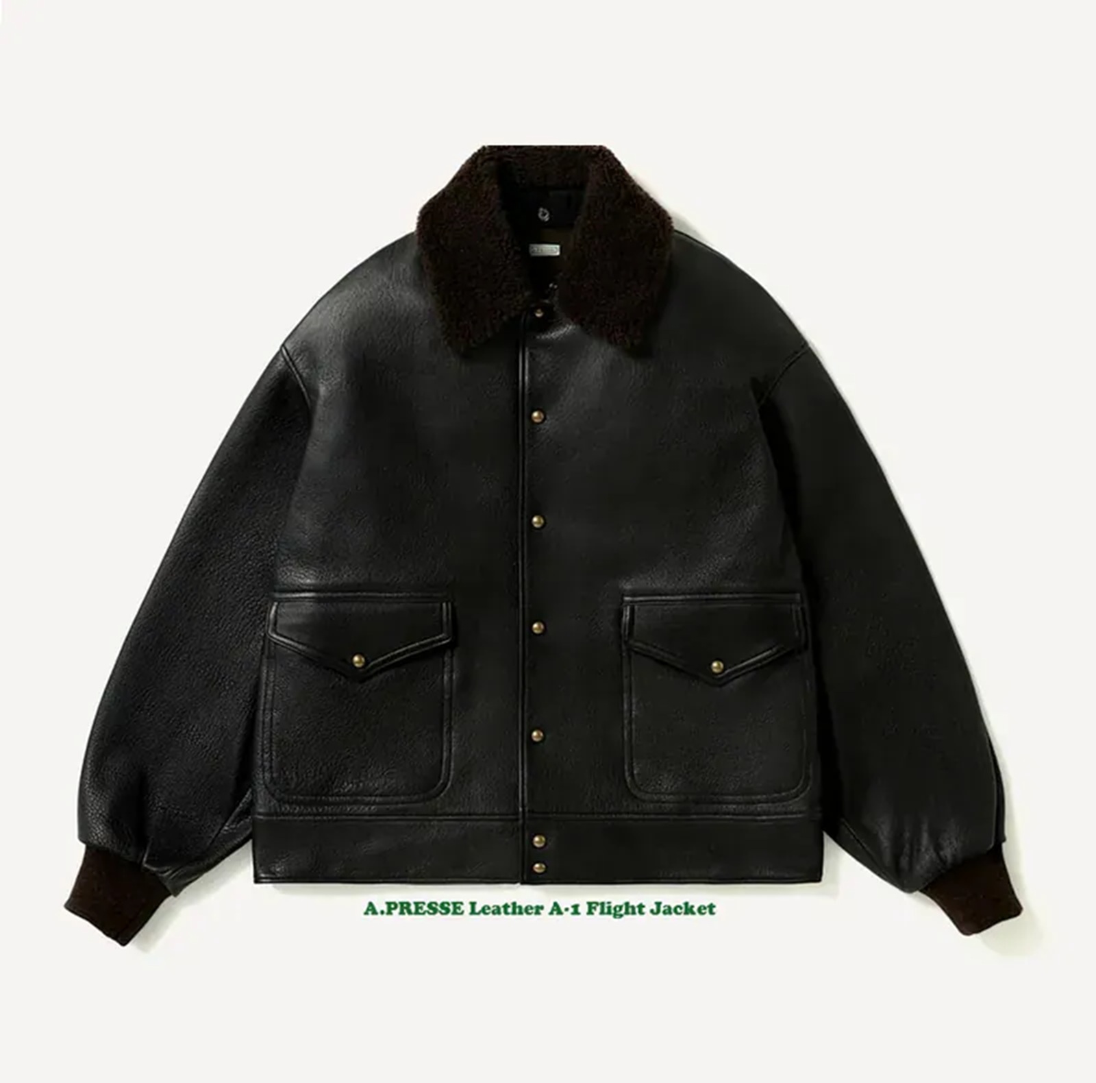A.PRESSE 2026 A/W LEATHER A-1 FLIGHT JACKET (26AAP-01-03) *Spanish lamb leather - PRE ORDER ITEM (預訂中)