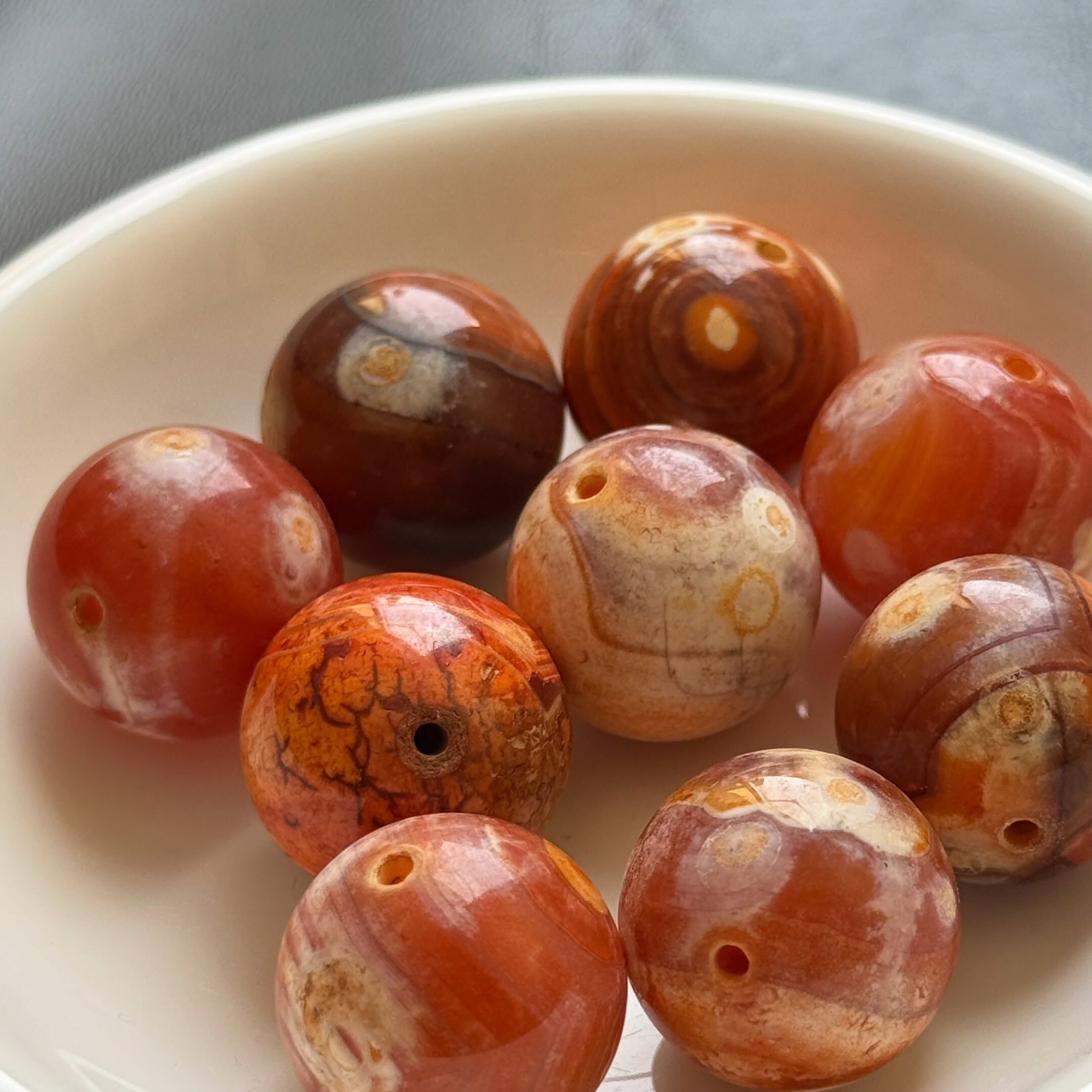 [原石] 戈壁瑪瑙（Gobi Agate） 通孔 水晶串珠材料