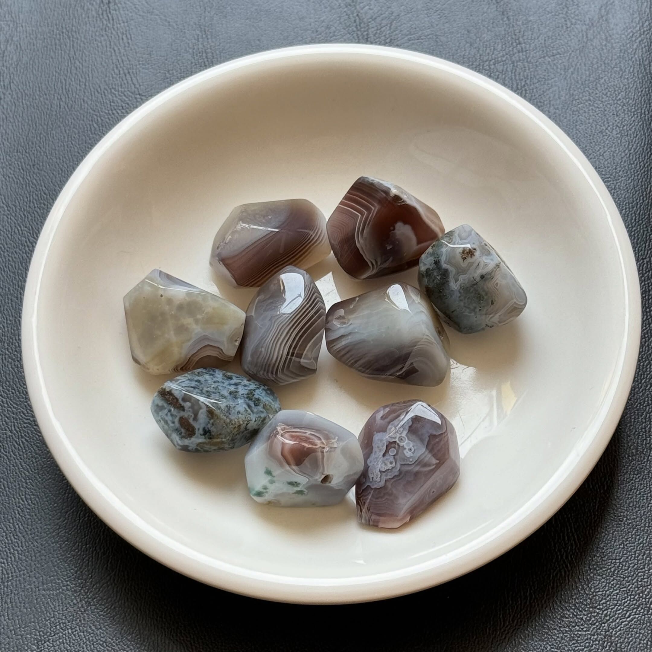 [原石] 非洲波斯瓦那瑪瑙 通孔