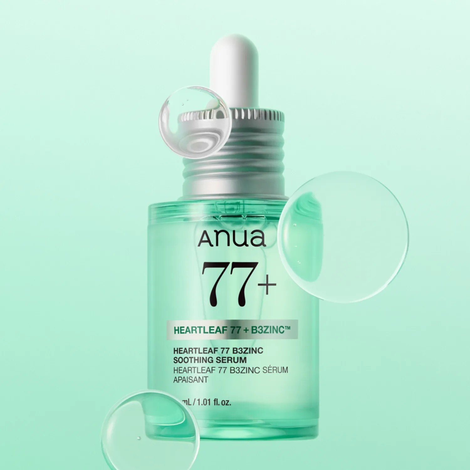 ANUA 魚腥草77%B3 Zinc鋅控油抗痘精華 30ml x2 (+舒緩霜 20ml)