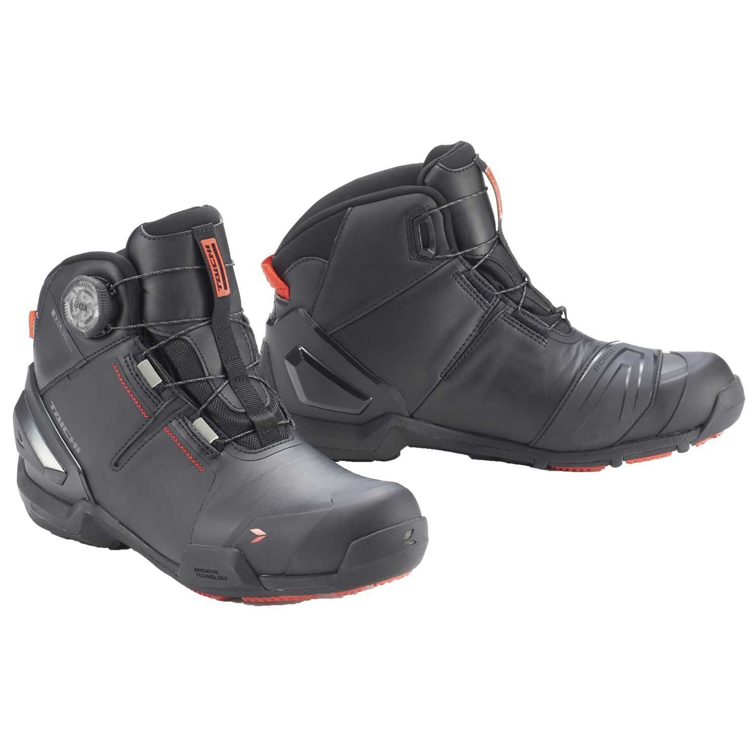 TAICHI RSS016 BLACK/RED 黑紅 防水 休閒 車靴 防摔鞋