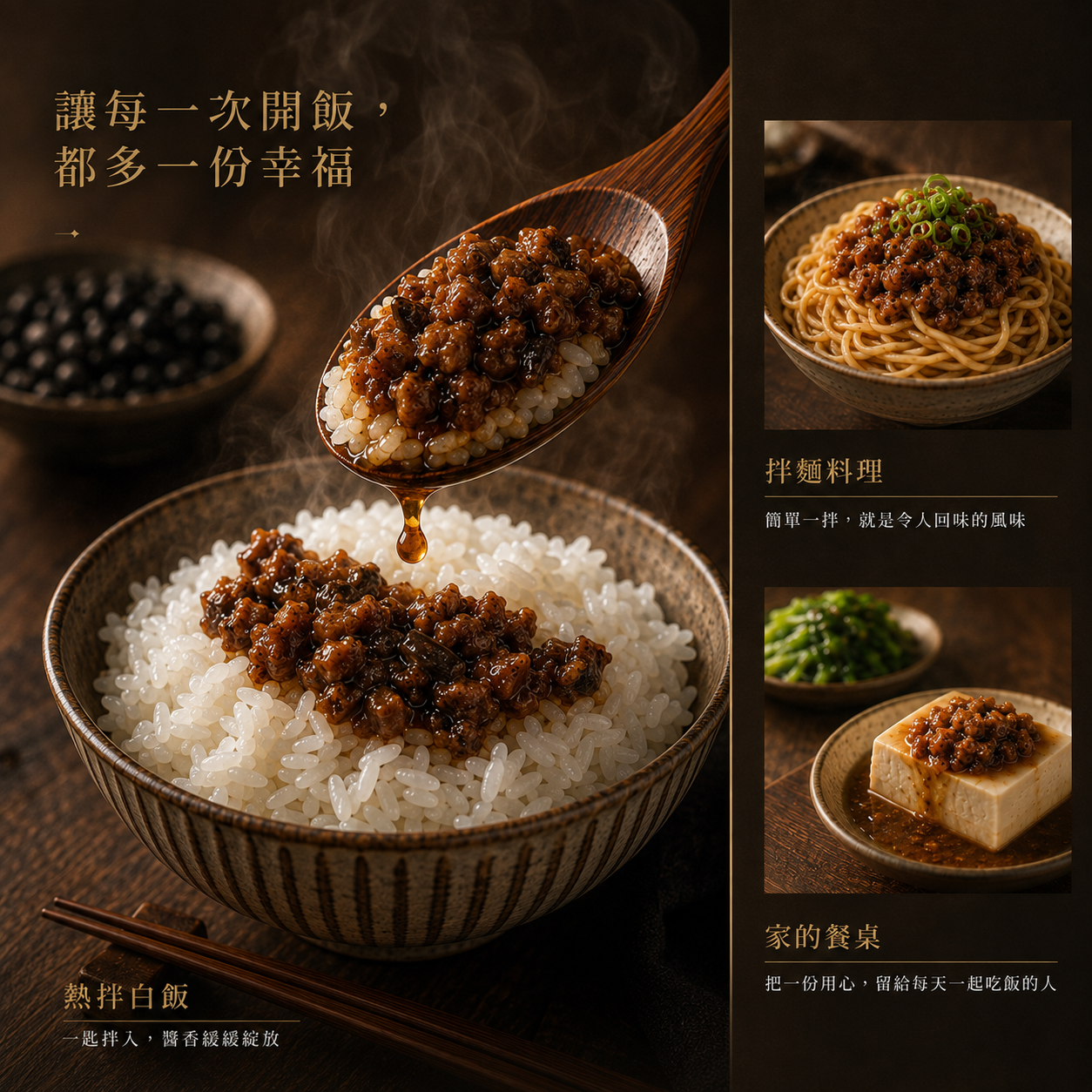 鈺善閣醬香旨味蔬燥品嚐情境|素食拌飯與拌麵推薦