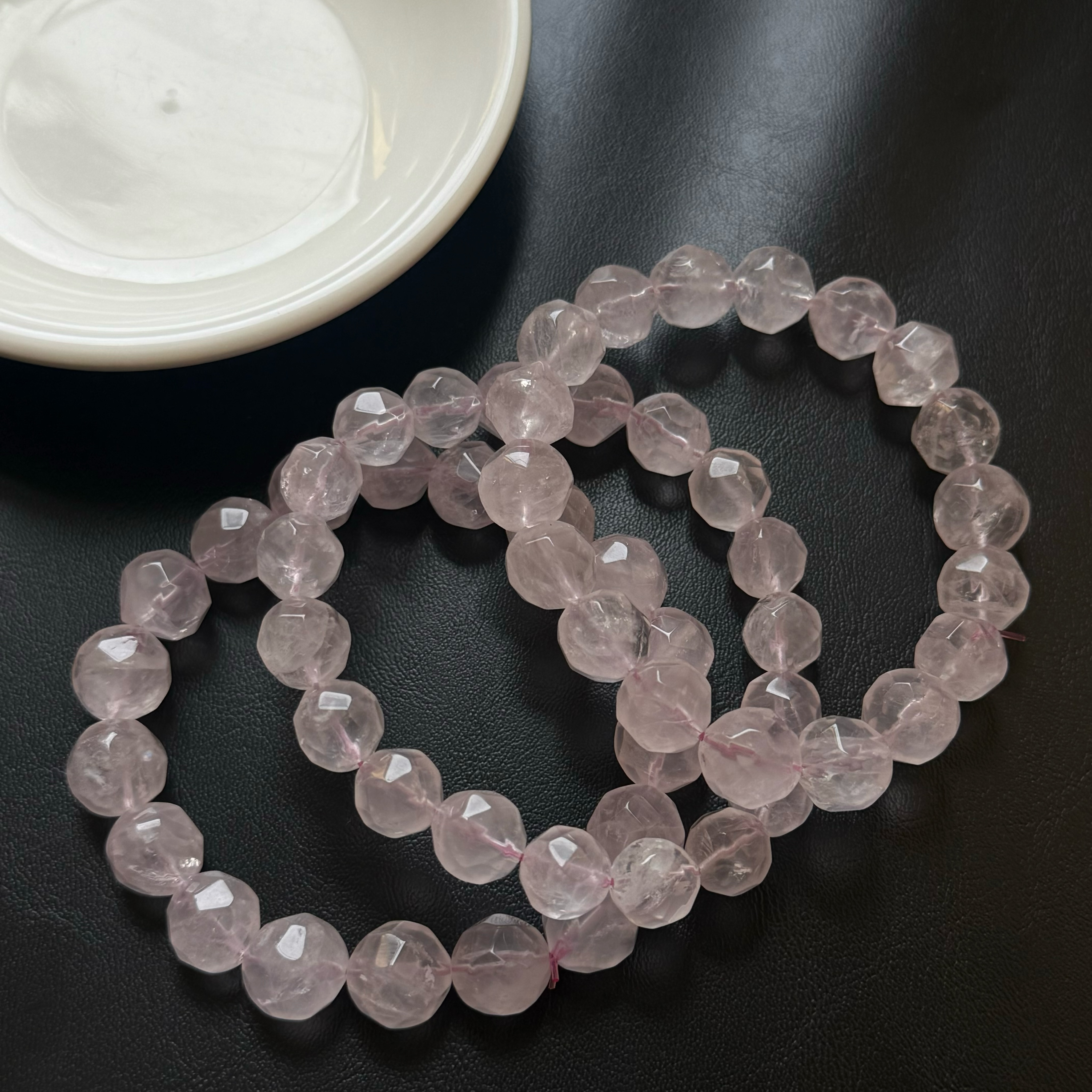 [原石] 粉晶 鑽切款手串 水晶手串