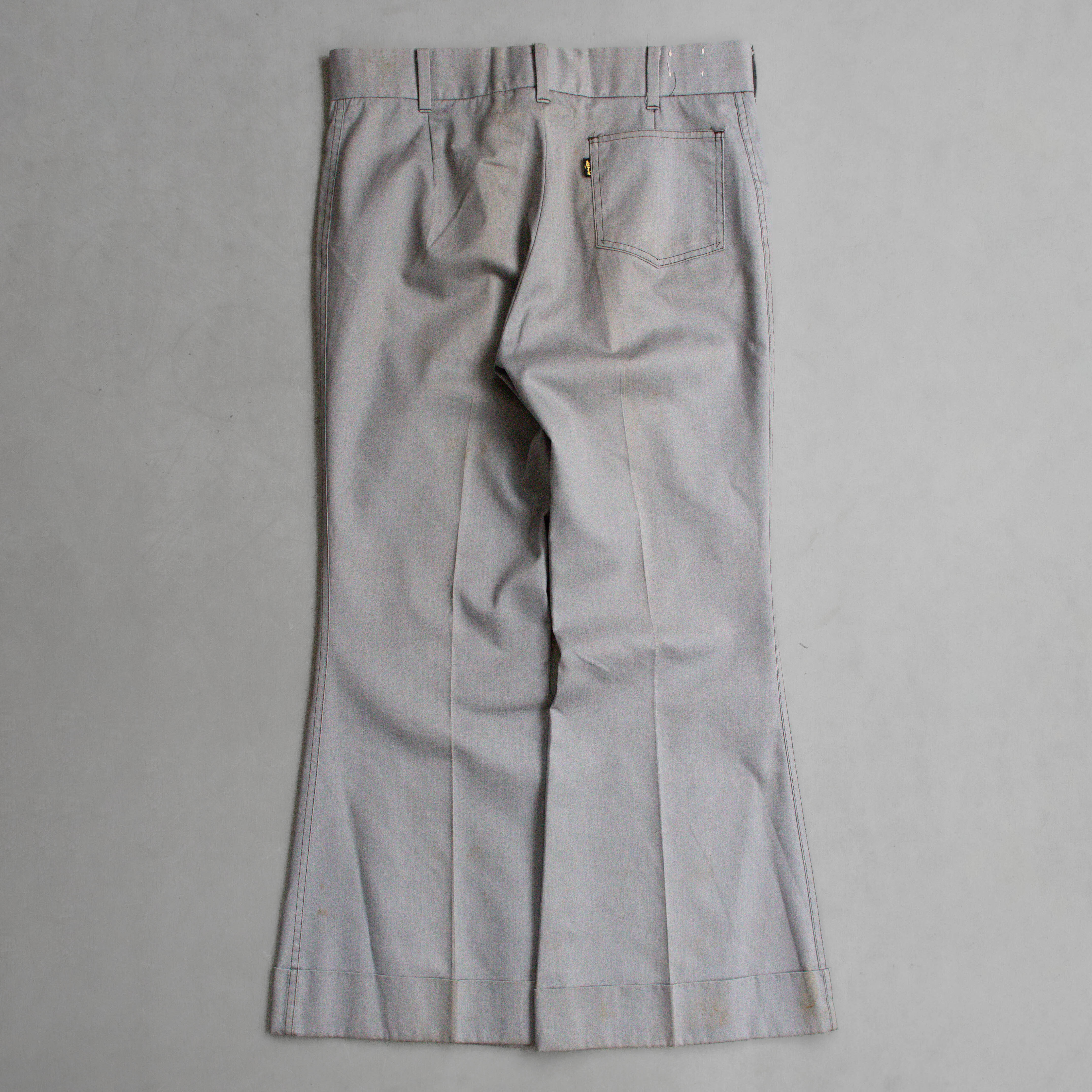 LEVIS STA-PREST FLARE PANTS 美國 灰色 聚酯纖維 靴型 喇叭 長褲