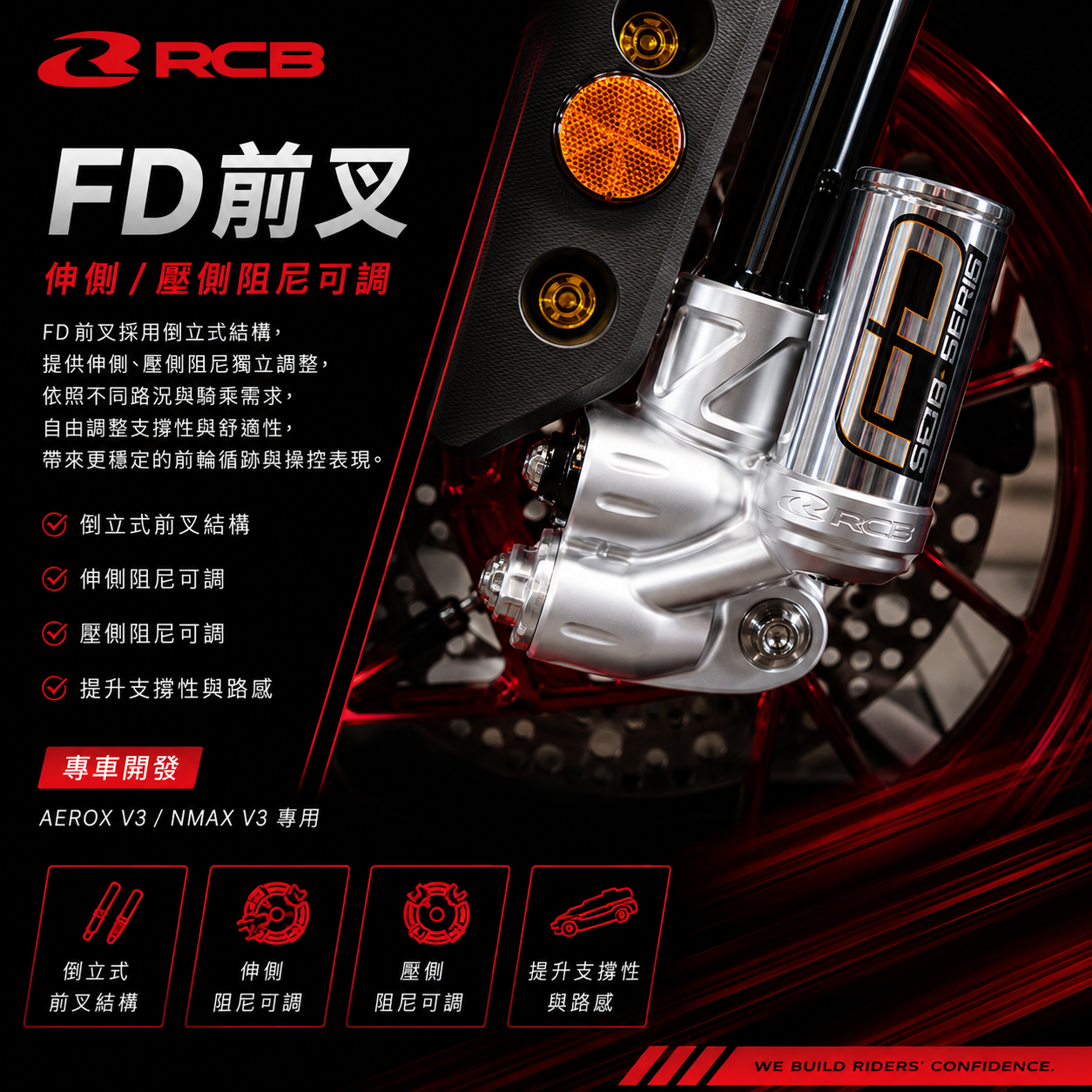 RCB FD前叉 可調式 前避震 NMAX AEROX (預購中 價錢未定)