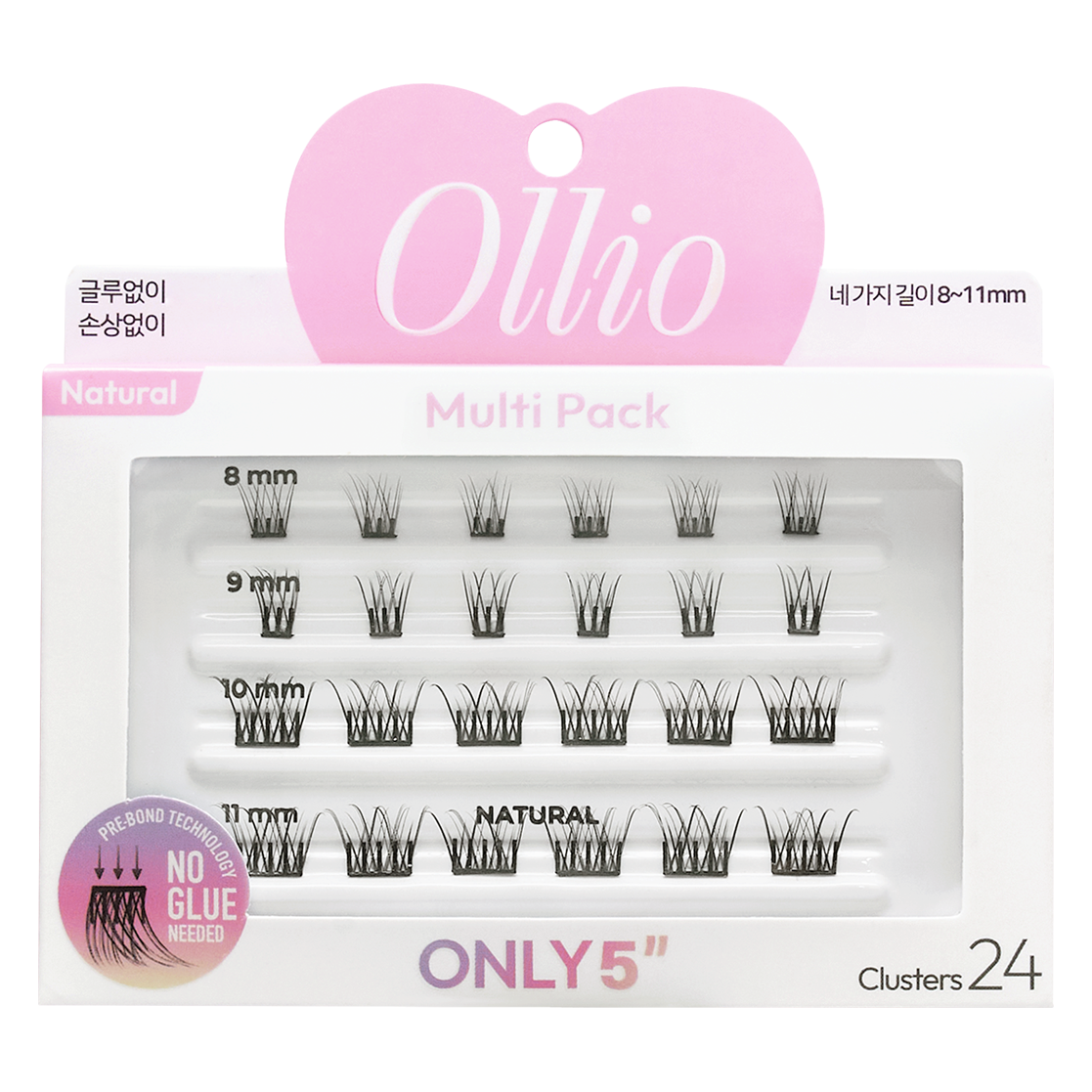 Ollio 免膠假睫毛套組 [Multi PACK]  自然款 #natural 24pcs