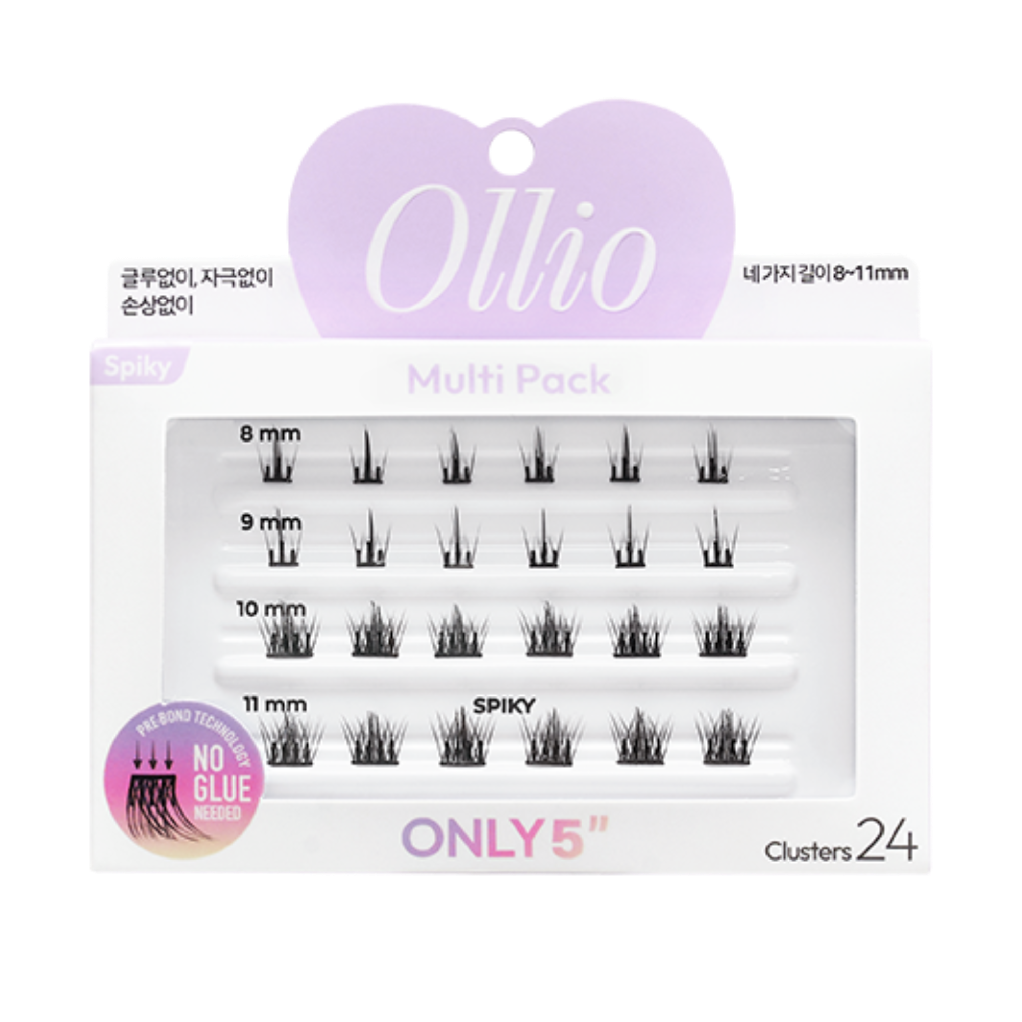Ollio 免膠假睫毛套組 [Multi PACK]   #Spiky 24pcs