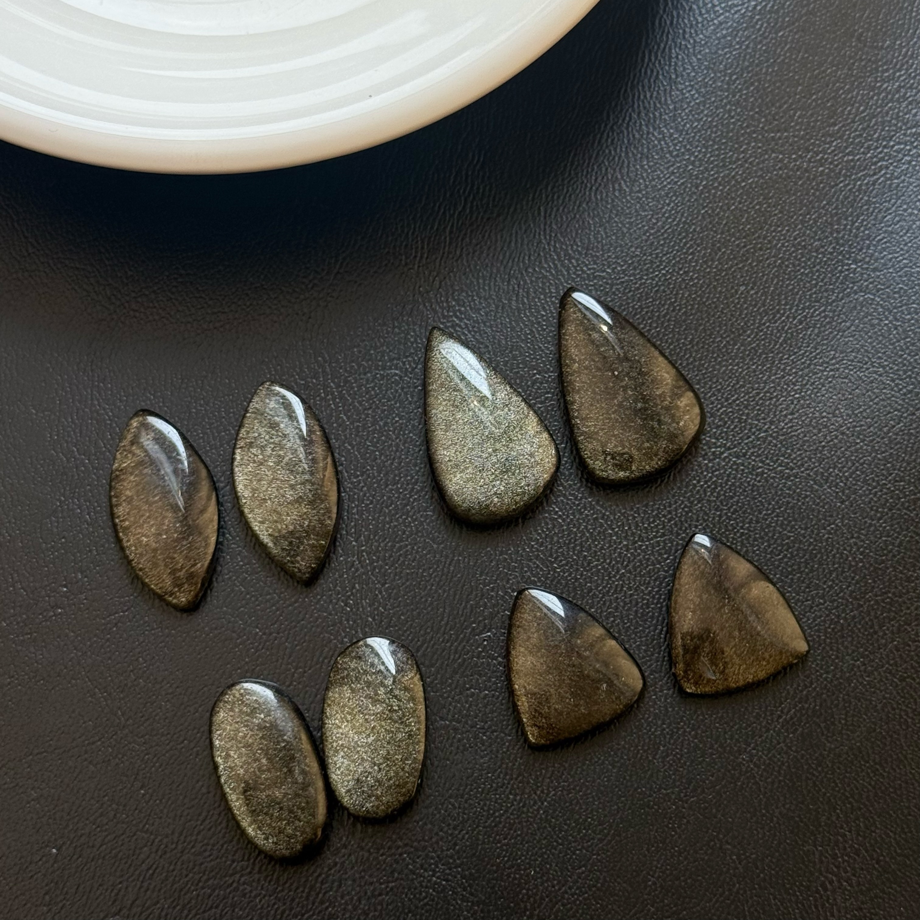[原石] 金曜石 水晶蛋面 約 22x13x3mm