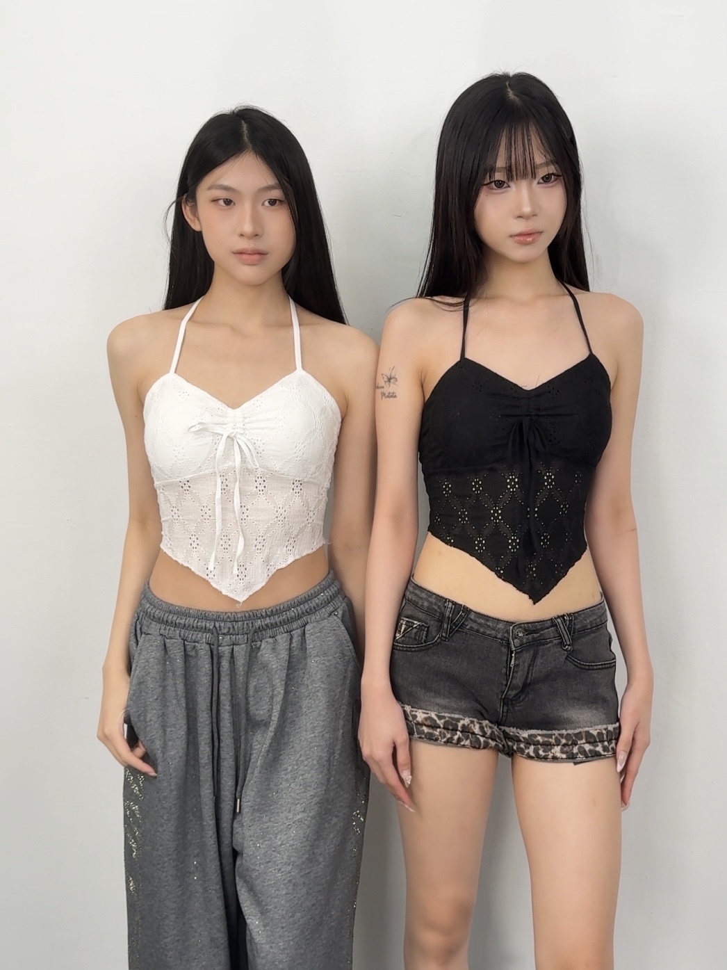 K66美背鏤空蕾絲掛脖背心