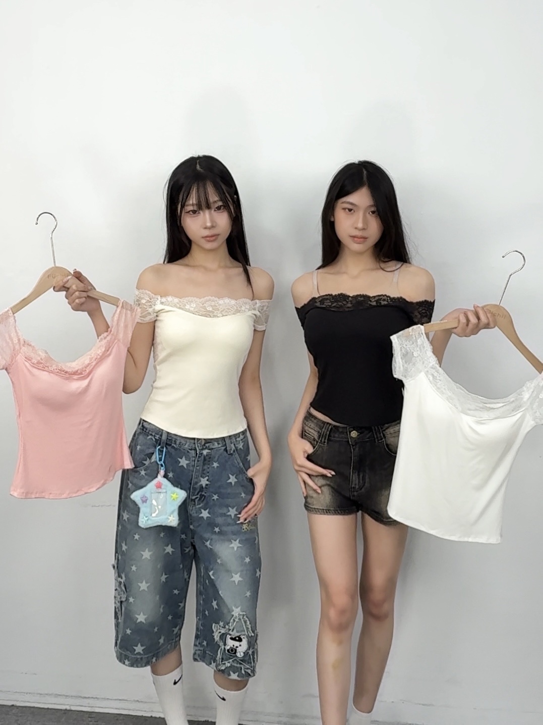 K77現貨韓系純欲蕾絲肩帶小可愛