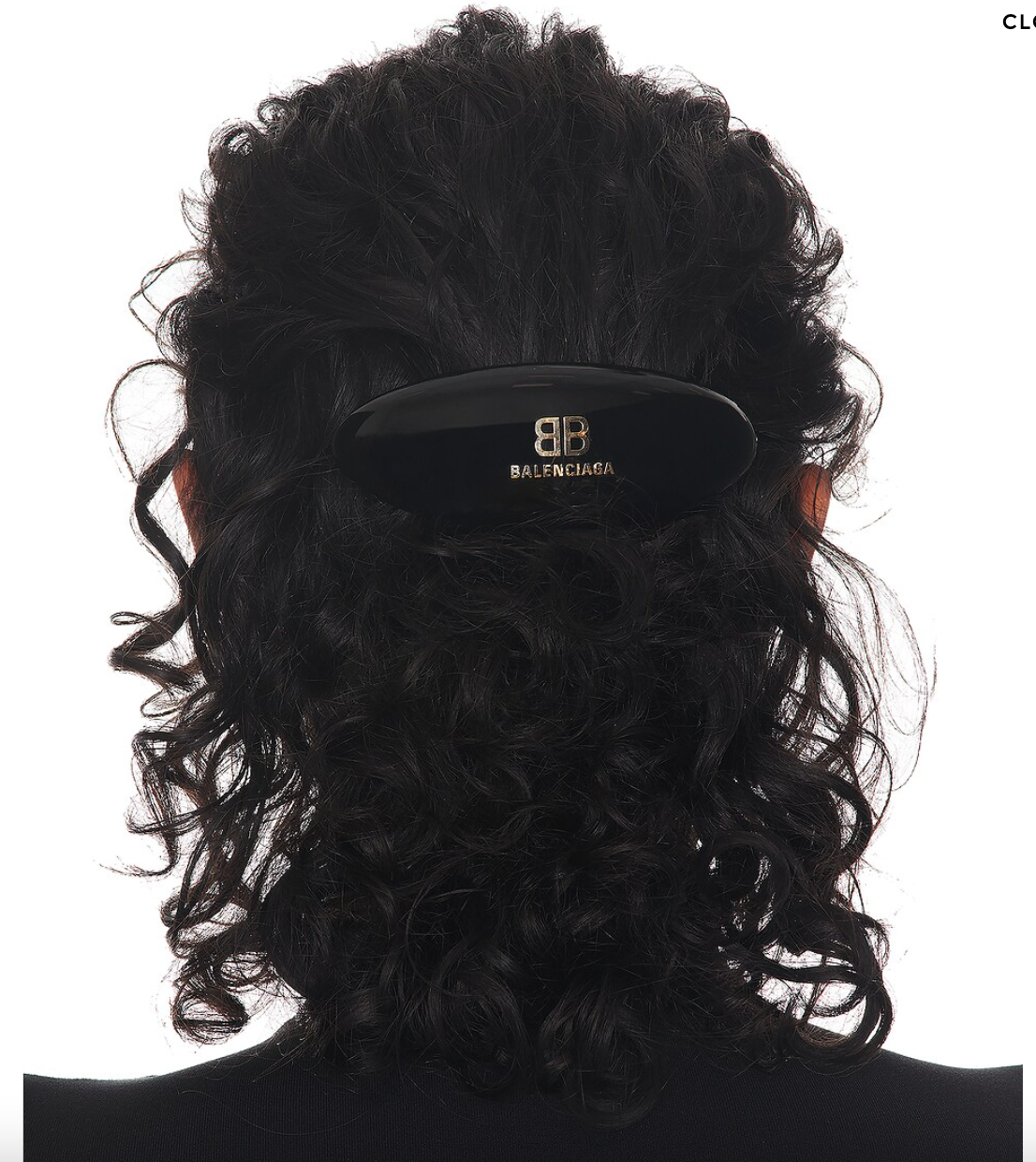 Balenciaga Women's Black Logo Applique Hair Clip