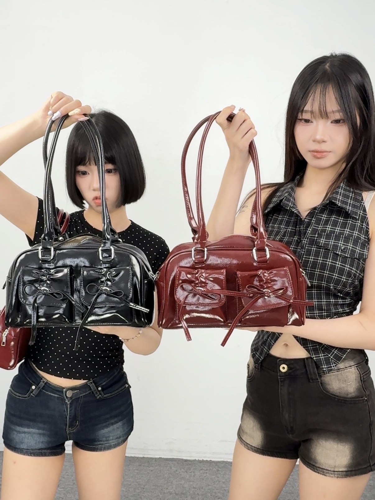 K82現貨純慾蝴蝶結保齡球包