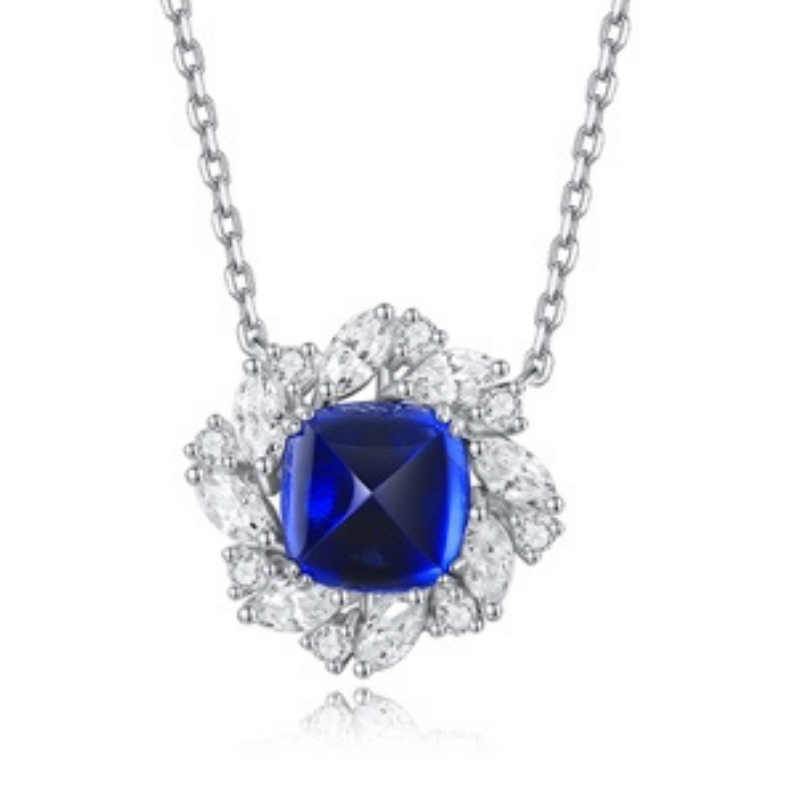 NEC-JJG0809-060 培育藍寶石項鏈 3.3ct 9*9mm [AS16O] (A60)