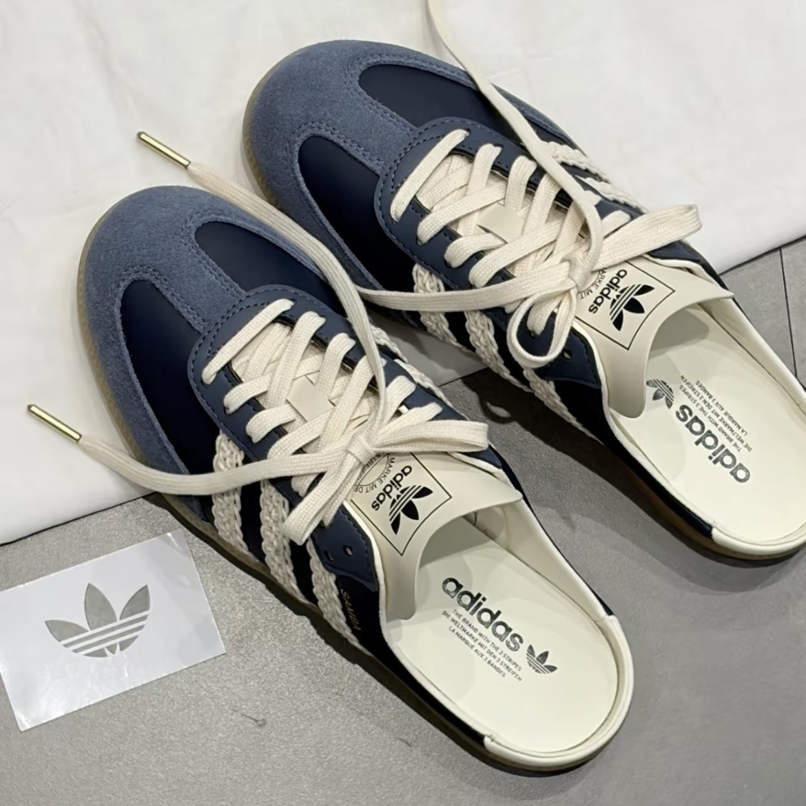 【代購】adidas Originals Samba Mule 經典包頭穆勒鞋 男女款 夜靛藍