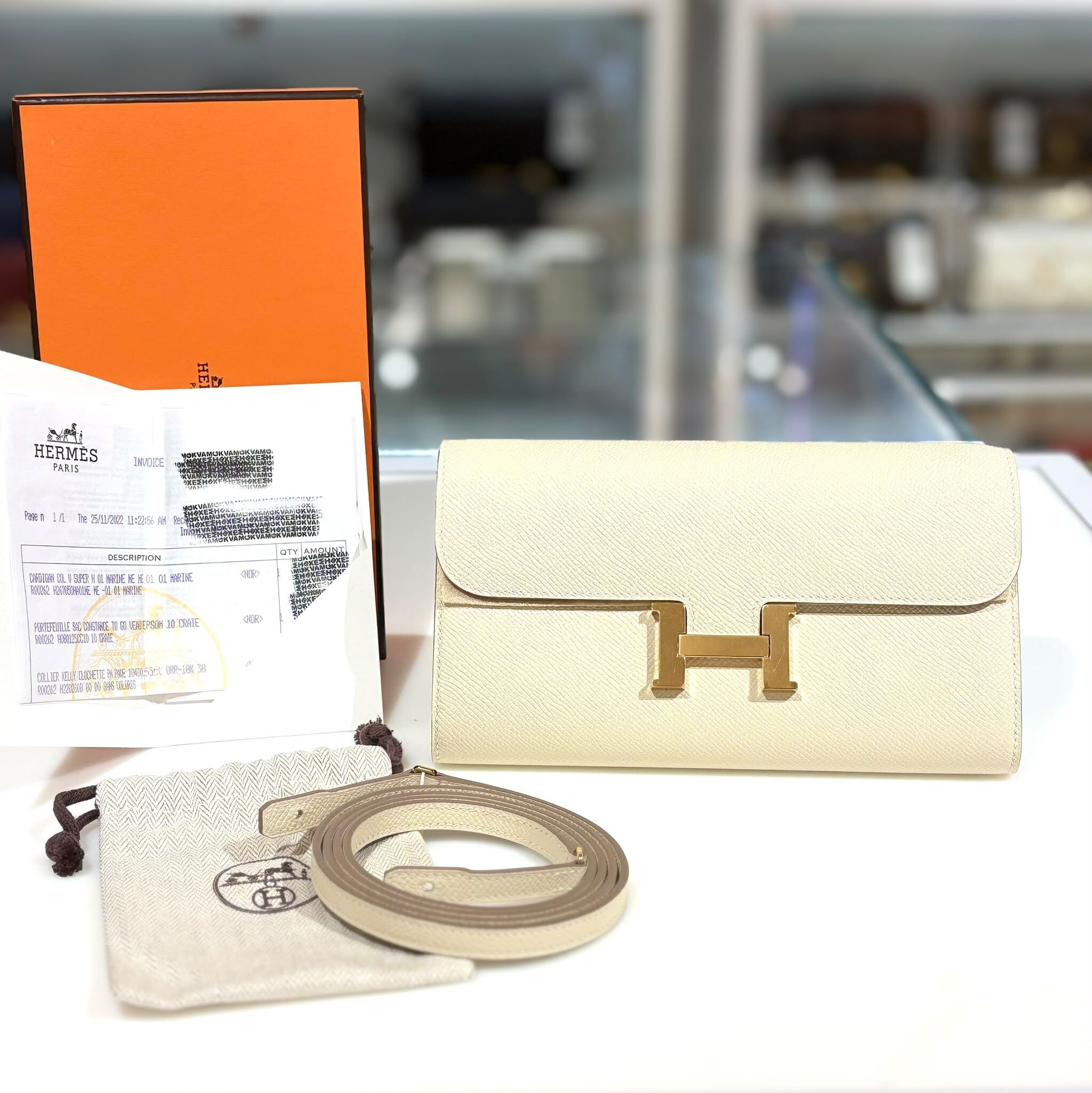 全新HERMES CONSTANCE TO GO U  奶昔白EPSOM皮金扣  #CTG #BRAND NEW #香榭站正品