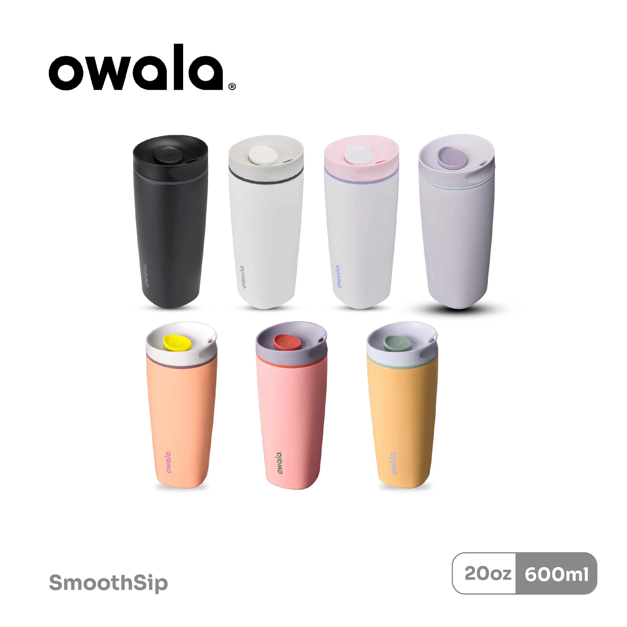 Owala® SmoothSip Slider 600ml / 20oz 不鏽鋼咖啡杯