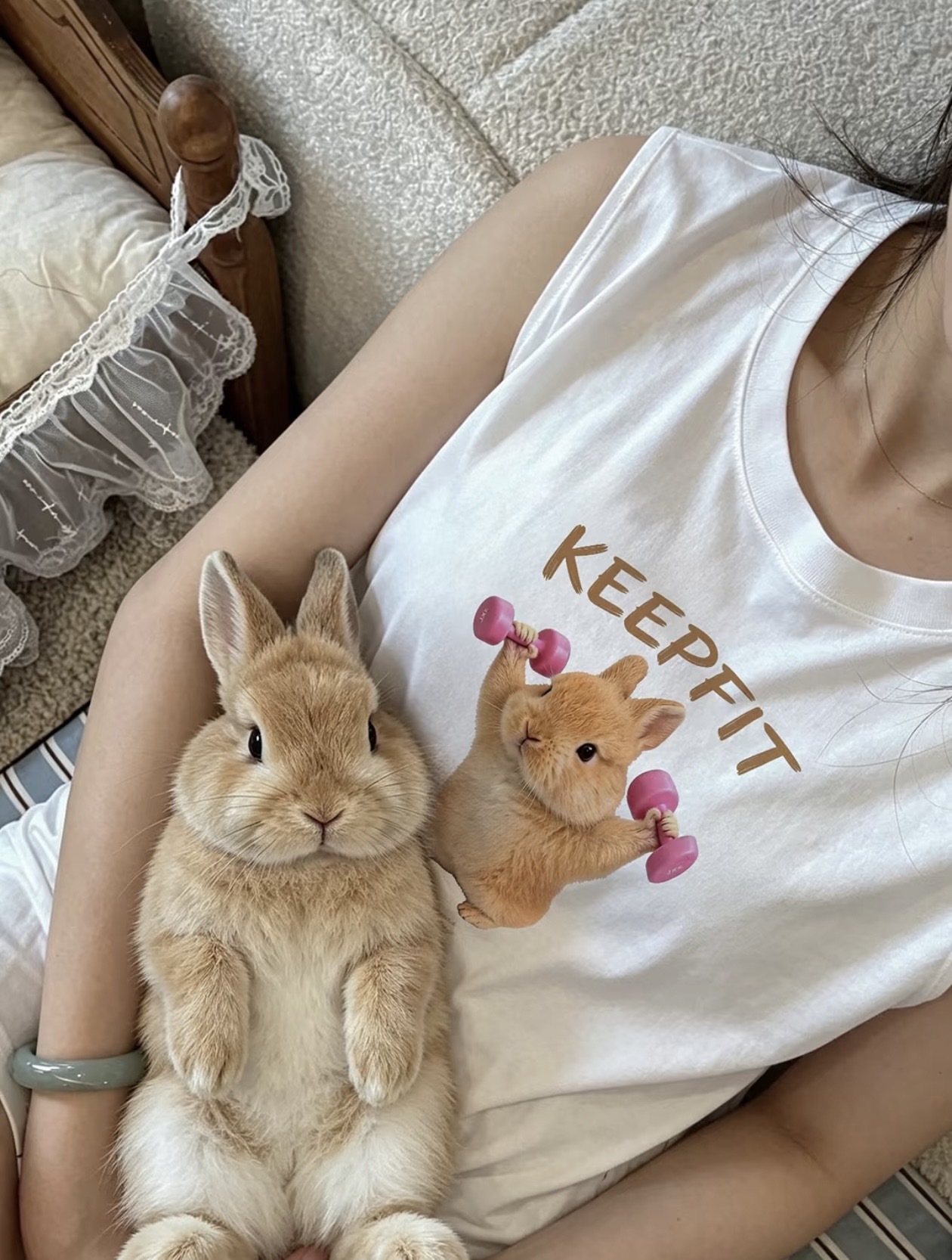 KEEPFIT健身胖兔兔背心