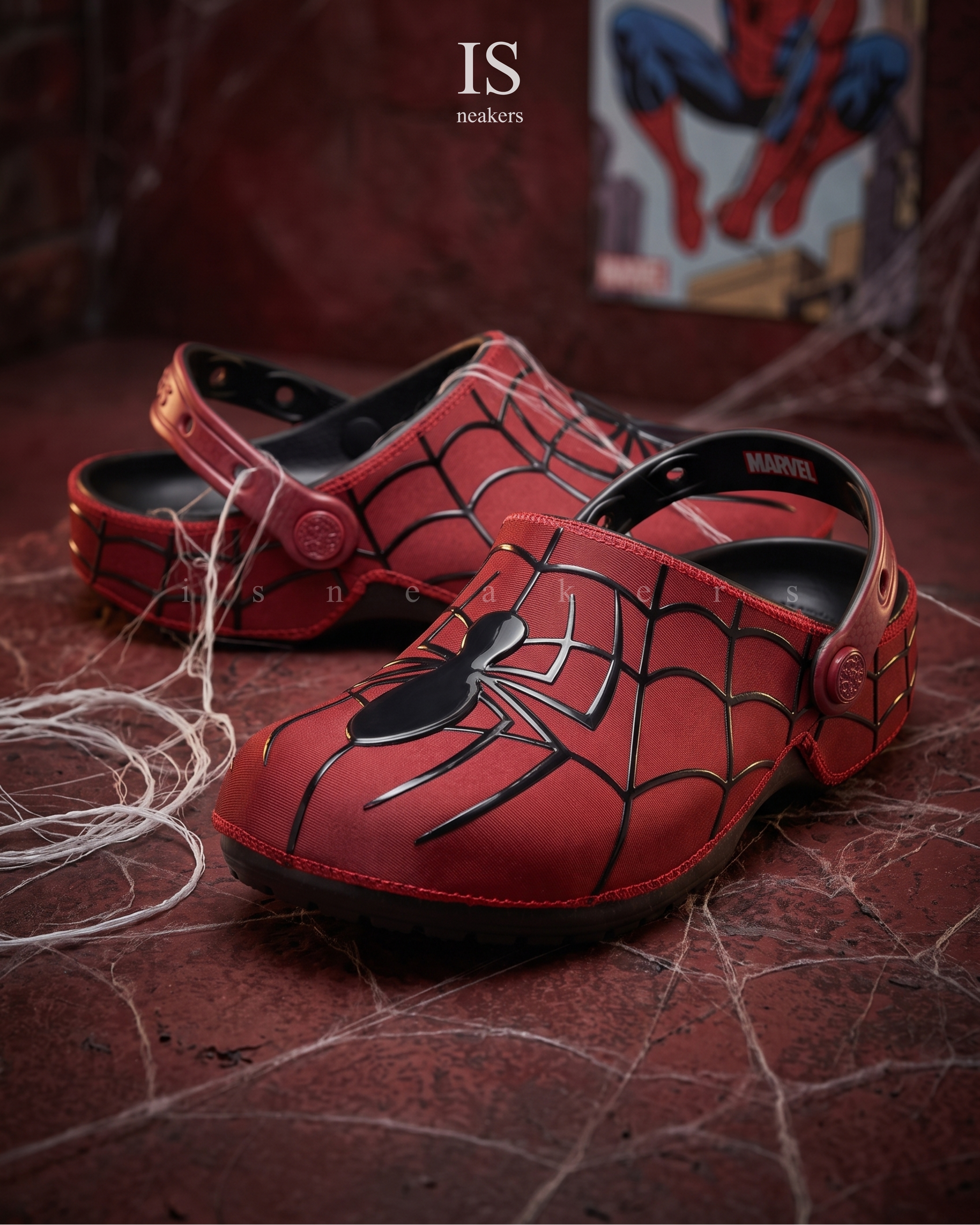 iSNEAKERS｜SPIDER-MAN X CROCS CLASSIC CLOG 蜘蛛人聯名款 211489-90H