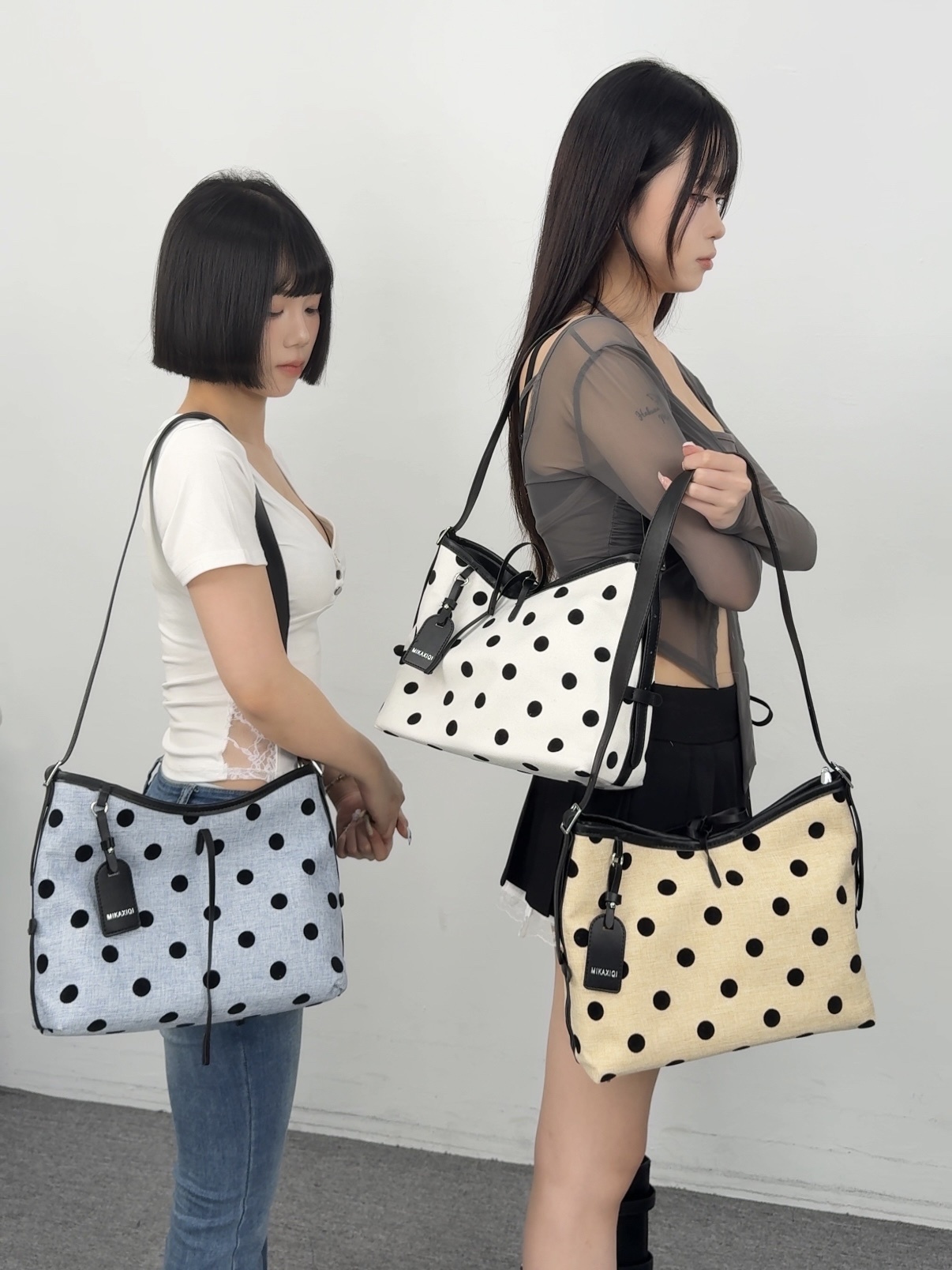 K92現貨質感牛仔布掛件肩背包