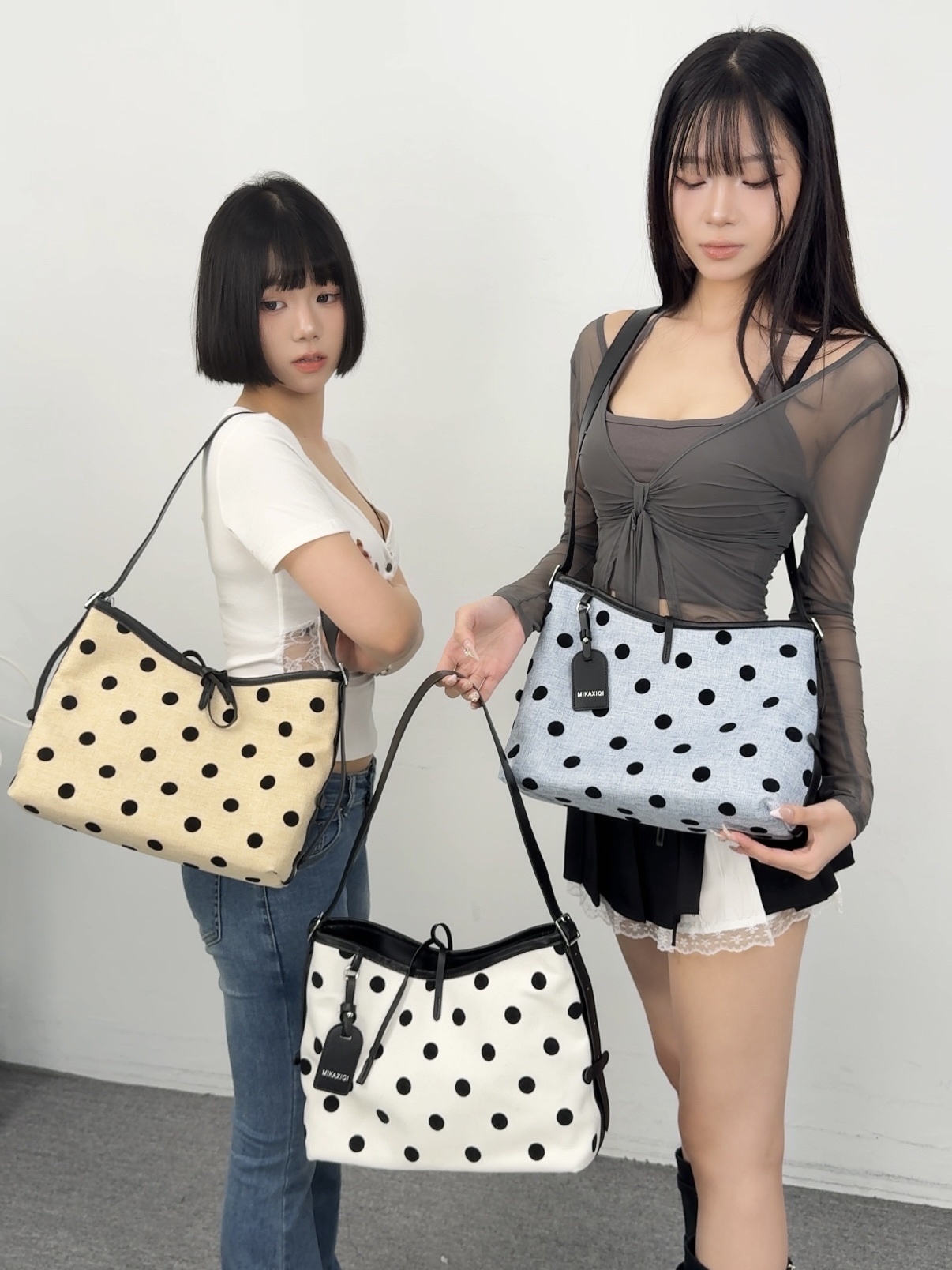 K92現貨質感牛仔布掛件肩背包