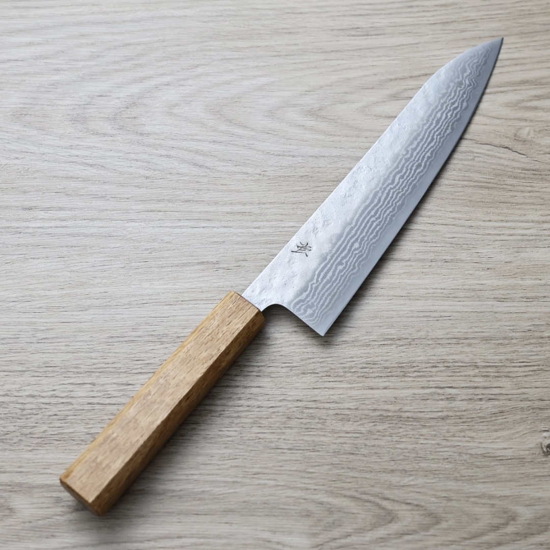 作SAKU 壱 牛刀 210mm 440C鋼 鎚目大馬士革