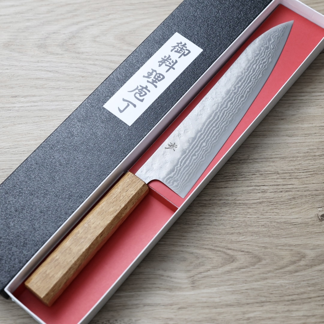 作SAKU 壱 牛刀 210mm 440C鋼 鎚目大馬士革